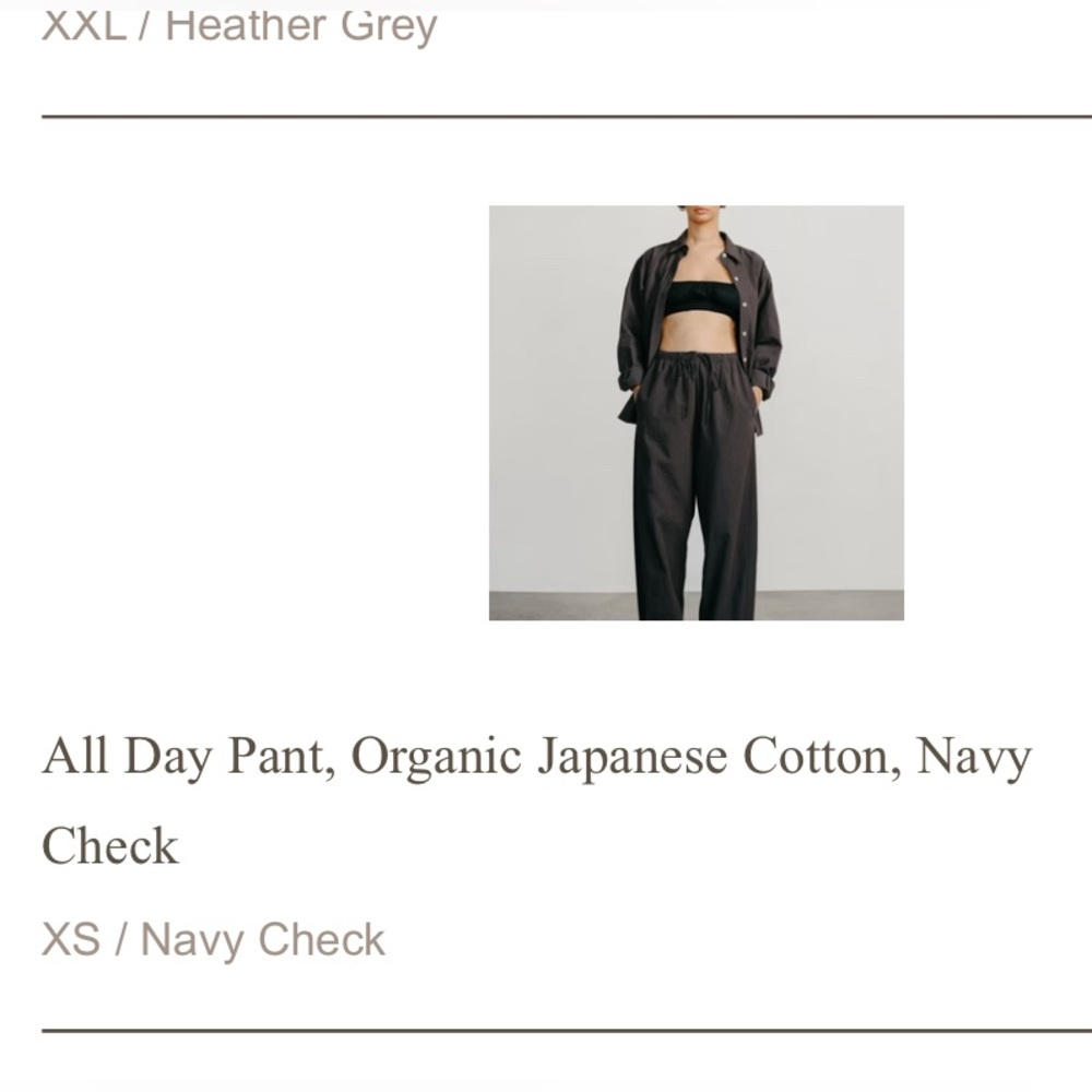 OZMA all day pant in Japanese cotton navy check size XS
